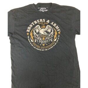 Brothers & Arms Mens Size XL "Never Outgunned"  Logo Black Short Sleeve T-Shirt
